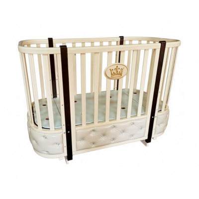 Детская кроватка-трансформер ''Есения'' 2 с кожаной вставкой